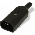 Разъем Hyperline, CON-IEC320C14, IEC 60320 C14, 220В, 10A, на кабель, плоские выступающие штыревые контакты в пластиковом обрамлении, прямой, 47998 (артикул 15560020) – фото 1