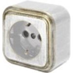 Розетка duwi о/п с з/к 1-местная серия Palazzo Vintage, белое золото патина 26433 0 (артикул 15975489) – фото 1