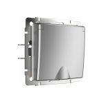 Розетка WERKEL W1171206 влагозащищенная, с заземлением, с защитной крышкой и шторками, серебряный a051504 (артикул 15777396) – фото 1