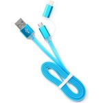 Кабель Cablexpert USB 2.0 AM/microBM 5P - iPhone lightning, 1м, комбо кабель, голубой CC-mAPUSB2bl1m (артикул 16205468) – фото 1
