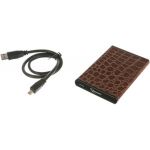 Внешний корпус Gembird 2.5" USB 3.0 SATA металл/кожзам коричневый EE2-U3S-70L-BR (артикул 16134618) – фото 1