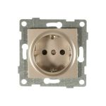 Механизм розетки GUSI ELECTRIC Ugra 1-ой с/з с з/ш, СУ, 16А, 250В, шампань С11Р4-027 (артикул 16183979) – фото 1