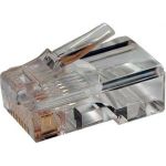 Разъем Hyperline RJ-45 (8P8C) под витую пару, категория 5e (50µ"/ 50 микродюймов), универсальный (для одножильного и многожильного кабеля) 100шт PLUG-8P8C-U-C5-100 49377 (артикул 15550726) – фото 1