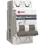 Автоматический двухполюсный выключатель EKF 32А С ВА47-63 4.5кА PROxima mcb4763-2-32C-pro 6599404 (артикул 15747222) – фото 1