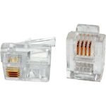 Телефонный разъем RJ-12 (6P4C) (3µ"/ 3 микродюйма) 100шт Hyperline PLUG-6P4C-P-C2-100 49379 (артикул 15550727) – фото 1