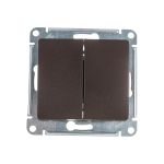 2-клавишный механизм выключателя Schneider Electric скрытой проводки Glossa 10А IP20 5 10AX шоколадный GSL000851 (артикул 18124069) – фото 1
