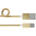 Дата-Кабель USB-microUSB Interstep PVC/Nylon, цвет-Gold, 2м, B201, 54531 (артикул 17458386) – фото 1