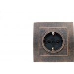 Розетка duwi с/п с з/к 1-местная серия Palazzo Vintage, медь патина 26540 5 (артикул 15975514) – фото 1