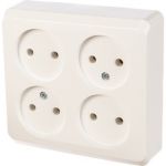 Розетка Schneider Electric 4-м ОП Этюд 16А IP20 без заземления, белая SchE PA16-205B 293411 (артикул 15788779) – фото 1