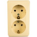 Розетка Schneider Electric 2-м ОП Этюд 16А с заземлением, кремовая SchE PA16-007K (артикул 15170282) – фото 1