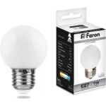 Светодиодная лампа FERON 1W 230V E27 6400K, LB-37 25115 (артикул 15745566) – фото 1