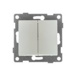 Механизм выключателя GUSI ELECTRIC 2 клавишный, СУ, 10А, 250В, жемчуг С10В2-028 (артикул 17162869) – фото 1