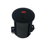 Встраиваемая розетка ROCKETSOCKET 2 USB Type A+C 45W стандарта QC3.0+PD3.0, кабель 2м, диаметр 54мм AM-54-2AC-12 (артикул 20199070) – фото 1