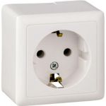 Розетка Schneider Electric 1-м ОП Хит 10А с заземлением SchE RA16-133-B РА16-133-б (артикул 15425681) – фото 1