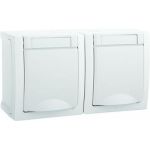 Блок розетка Panasonic 2гн с/з с крышкой горизонтальный белый IP54 PACIFIC Pan WPTC4800-2WH-RES (артикул 16154488) – фото 1
