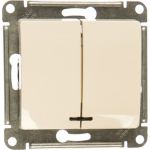 Двухклавишный механизм выключателя Schneider Electric СП GLOSSA 10А IP20 10AX с подсветкой бежевый GSL000253 (артикул 15873936) – фото 1