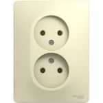 Розетка Schneider Electric 2-м GLOSSA без заземления, бежевая SchE GSL000220 (артикул 15425699) – фото 1