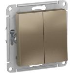 Механизм выключателя Schneider Electric 2-кл. ATLAS DESIGN сх.5 10АХ шампань ATN000551 1240332 (артикул 15846209) – фото 1