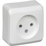 Розетка Schneider Electric 1-м ОП Этюд 16А IP20 без заземления, белая PA16-001B (артикул 15873815) – фото 1