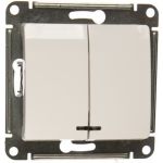Двухклавишный механизм выключателя Schneider Electric СП GLOSSA 10А IP20 10AX с подсветкой белый GSL000153 (артикул 15873764) – фото 1