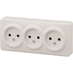Розетка ЭРА 11-2207-02 3х2P, 16A-250В, IP20, ОУ, Эксперт, сл.кость Б0020698 (артикул 15980770) – фото 1