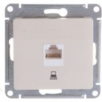 Механизм компьютерной розетки Schneider Electric 1-м СП Glossa RJ45 бежевый GSL000281K (артикул 15873818) – фото 1