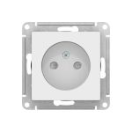 Механизм розетки Schneider Electric 1-м СП ATLAS DESIGN без заземления, защитные шторки, 16А, белый 1240151 (артикул 15846232) – фото 1