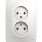 Розетка Schneider Electric 2-м GLOSSA без заземления, белая SchE GSL000120 (артикул 15425700) – фото 1
