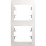 Рамка Schneider Electric 2-местная GLOSSA вертикальная, белая SchE GSL000106 (артикул 15425613) – фото 1