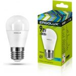 Электрическая светодиодная лампа Ergolux LED-G45-9W-E27-4K Шар 9Вт E27 4500K 172-265В 13177 (артикул 15905384) – фото 1