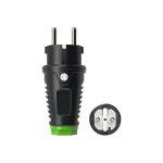 Кабельная вилка PCE 16A 220V 2P+E IP54 корпус черный, маркер зеленый 0511-shu (артикул 16230210) – фото 1