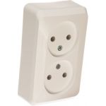 Двухместная розетка Schneider Electric ОП Этюд 16А IP20 без заземл. белая PA16-005B (артикул 15873858) – фото 1