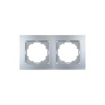 Рамка NILSON двухместная серебро Touran metallic 24130092 (артикул 16352276) – фото 1