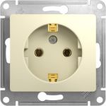 Механизм розетки Schneider Electric 1-м СП Glossa 16А с заземлением, бежевый GSL000243 (артикул 15873961) – фото 1