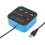 Разветвитель USB на 3 порта + картридер "Все в одном" черный REXANT 18-4121 (артикул 15640320) – фото 1