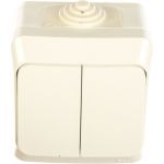 Выключатель Schneider Electric 2-клавишный, ОП Этюд 10А IP44 белый SchE BA10-042B (артикул 15170227) – фото 1