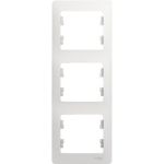Рамка Schneider Electric 3-местная GLOSSA вертикальная, белая SchE GSL000107 (артикул 15425624) – фото 1