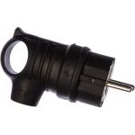 Каучуковая кабельная вилка с крючком 220В 16А с/з, IP44, чёрная BEMIS BK1-1402-2021 8698523910214 (артикул 15545861) – фото 1