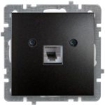 Телефонная розетка Nilson Selene CAT 3 черный 23221062 (артикул 16143101) – фото 1