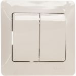 Двухклавишный выключатель Schneider Electric СП Glossa 10А IP20 10AX в сборе белый GSL000152 (артикул 15873807) – фото 1