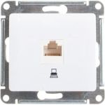 Механизм компьютерной розетки Schneider Electric 1-м RJ45 GLOSSA белая SchE GSL000181K (артикул 15425562) – фото 1