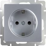 Розетка с заземлением, безвинтовой зажим Werkel WL06-10-01 a041201 (артикул 15958298) – фото 1