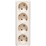 Розетка UNIVersal Олимп 4-ая с/з слоновая кость ivory 1169 (артикул 16175028) – фото 1