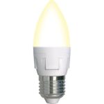 Лампа Uniel LED-C37, 7W/3000K/E27/FR/DIM, PLP01WH, светодиодная, диммируемая, форма свеча UL-00004297 (артикул 16274777) – фото 1