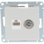 Розетка ТВ + компьютерная RJ45 Schneider Electric AtlasDesign Бежевый 2-ая категории 5Е ATN000289 (артикул 16794793) – фото 1