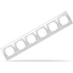Рамка UNIVersal Бриллиант 6-ти местная, горизонтальная, белая 1030 (артикул 16174608) – фото 1