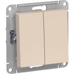 2-клавишный переключатель Schneider Electric AtlasDesign Бежевый сх.6, 10АХ ATN000265 (артикул 16794853) – фото 1