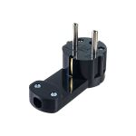 Угловая плоская вилка EKF с/з черная СТЕЛС 16А 250В PRO AVYF16-30-r (артикул 17770522) – фото 1