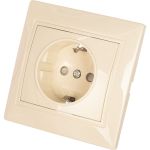 Розетка с/з з/ш UNIVersal Севиль слоновая кость ivory Б-С0049 (артикул 15747573) – фото 1