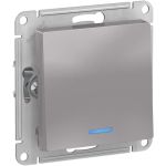 Механизм выключателя Schneider Electric 1-кл. ATLAS DESIGN с подсветкой сх.1а 10АХ алюминий 1240227 (артикул 15846201) – фото 1